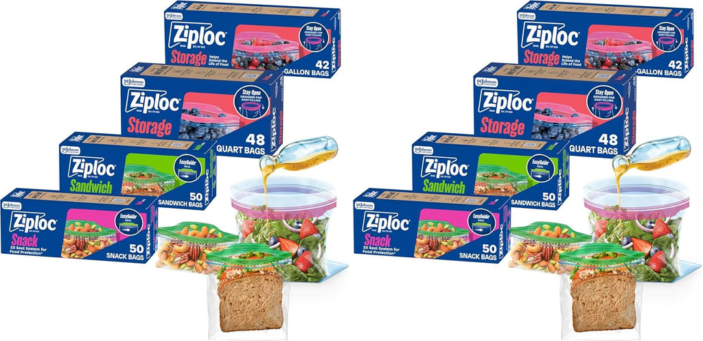 Ziploc Food Storage & Sandwich Bags Variety Pack, 190 Total Bags