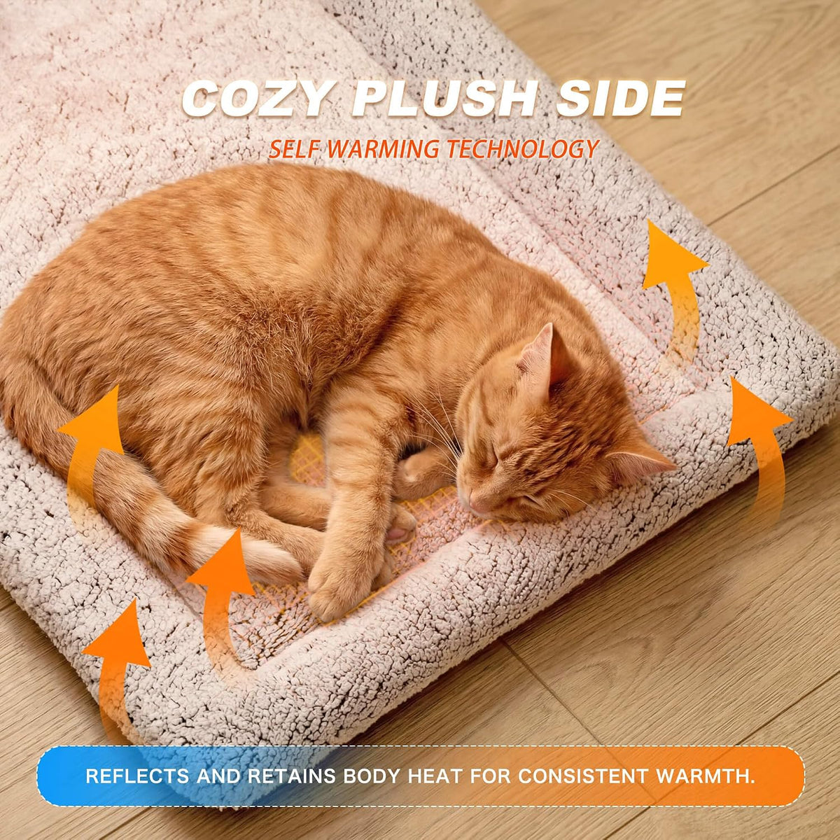 Cooling Mat for Cats, Reversible Self Warming Cat Bed, Gray, 18 x 24 Inches