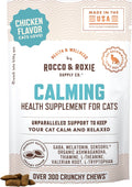 Rocco & Roxie Cat Calming Treats, Melatonin & Ashwagandha, Chews