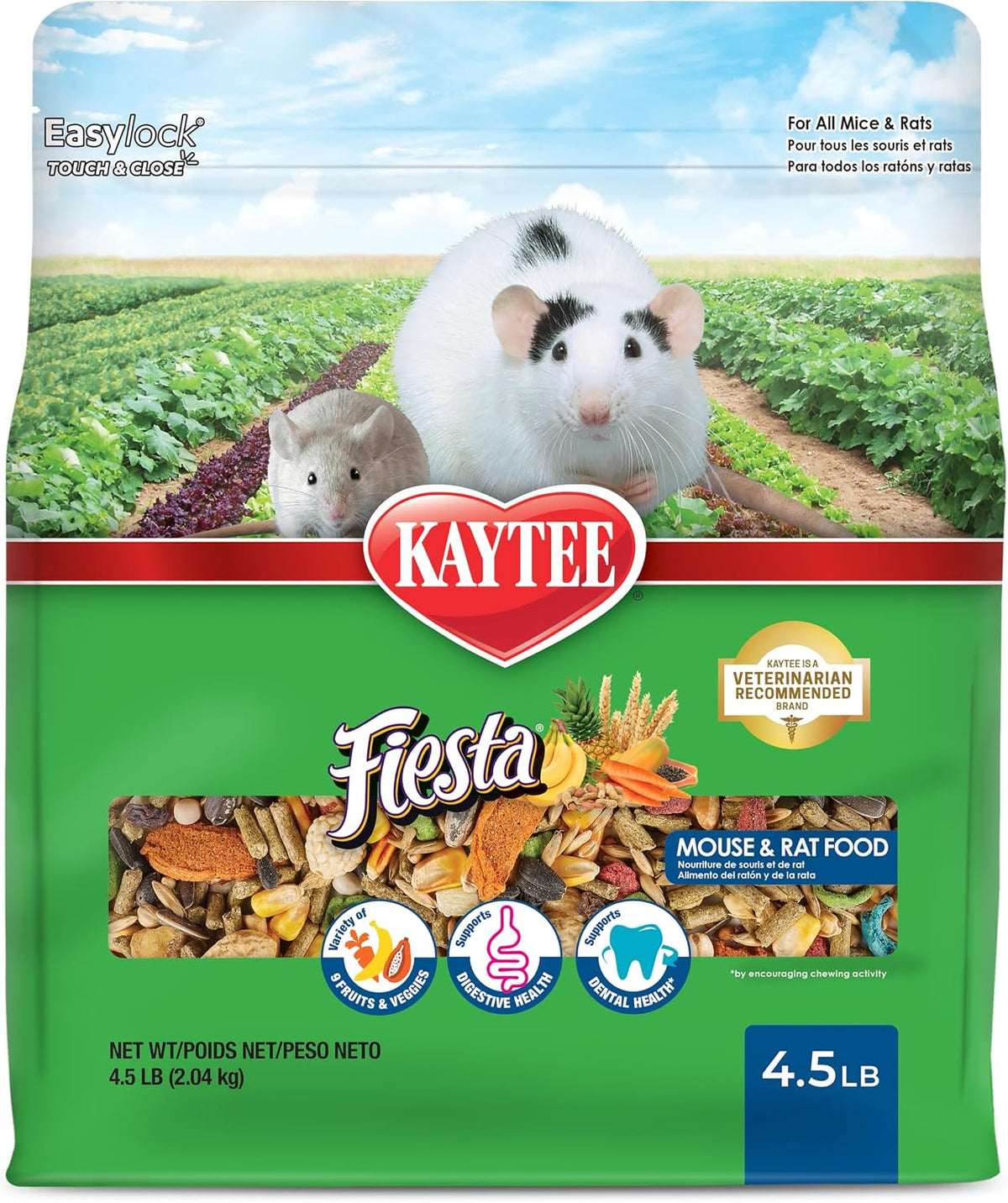 Kaytee Fiesta Mouse & Rat Food, Nutritious Blend, 4.5 Pounds