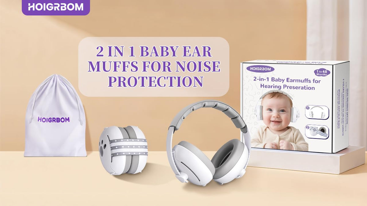 Baby Headphones for Noise, 2-in-1 Baby Ear Muffs Noise Protection