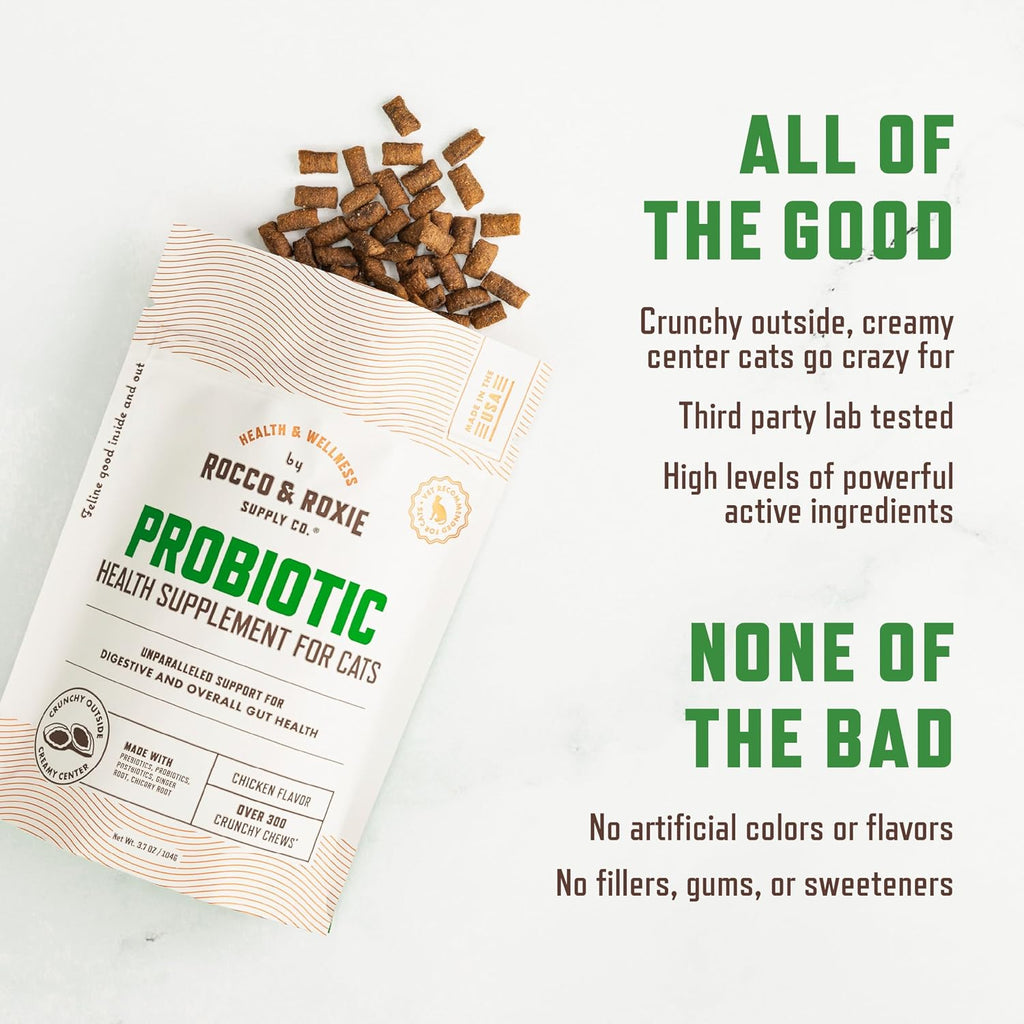 Rocco & Roxie Cat Probiotics, Digestive & Gut Health Chews