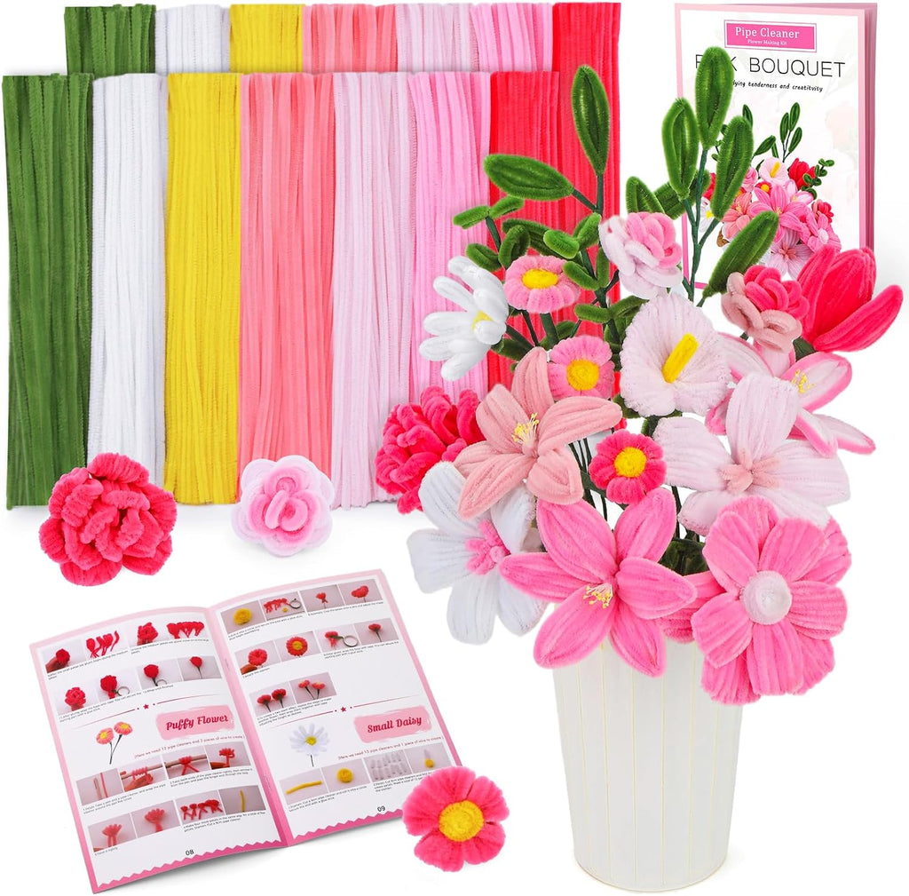 200 Pcs Pipe Cleaners, 20 Colors Pipe Cleaners Bulk for Crafts