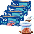 Ziploc Gallon Freezer Bags, Food Storage, 120 Total Bags (30 Count, 4-Pack)