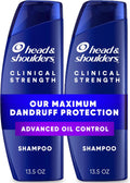 Head & Shoulders Clinical Strength Advanced Oil Control Anti-Dandruff Shampoo Twin Pack, 1% Selenium Sulfide, 13.5 fl oz Each