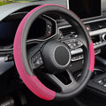KAFEEK Steering Wheel Cover, Cooling Ice Silk Leather, 15 Inch, Black