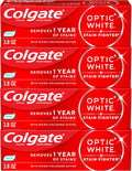 Colgate Optic White Stain Fighter Whitening Toothpaste, Mint, 4 Pack, 3.8oz
