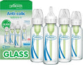 Dr. Brown's Anti-Colic Options+ Narrow Glass Baby Bottle, 8 oz, 4-Pack
