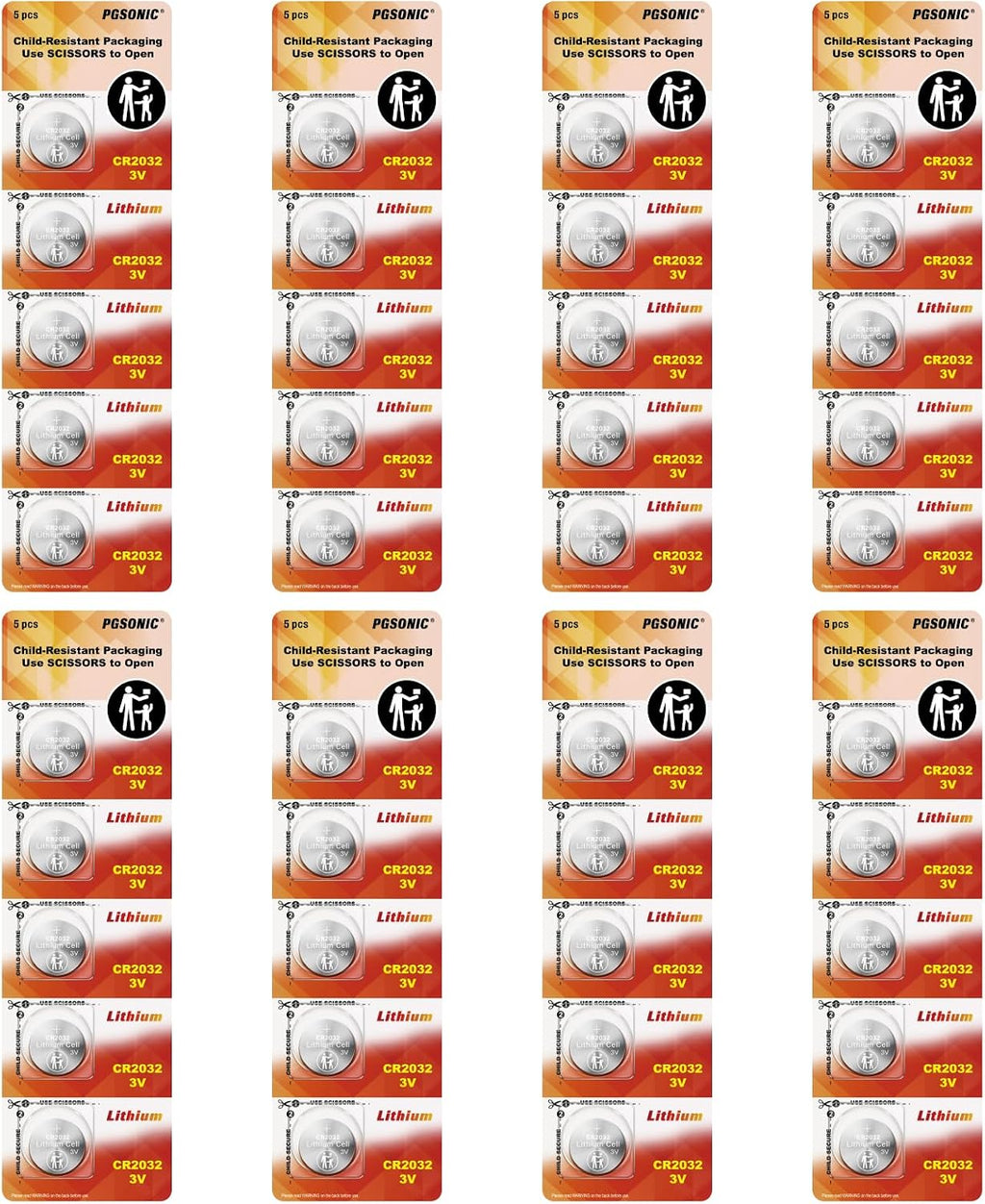 40 Pack CR2032 Batteries, 3V Lithium Coin Battery for Small Electronic Devices, 5 Year Shelf Life