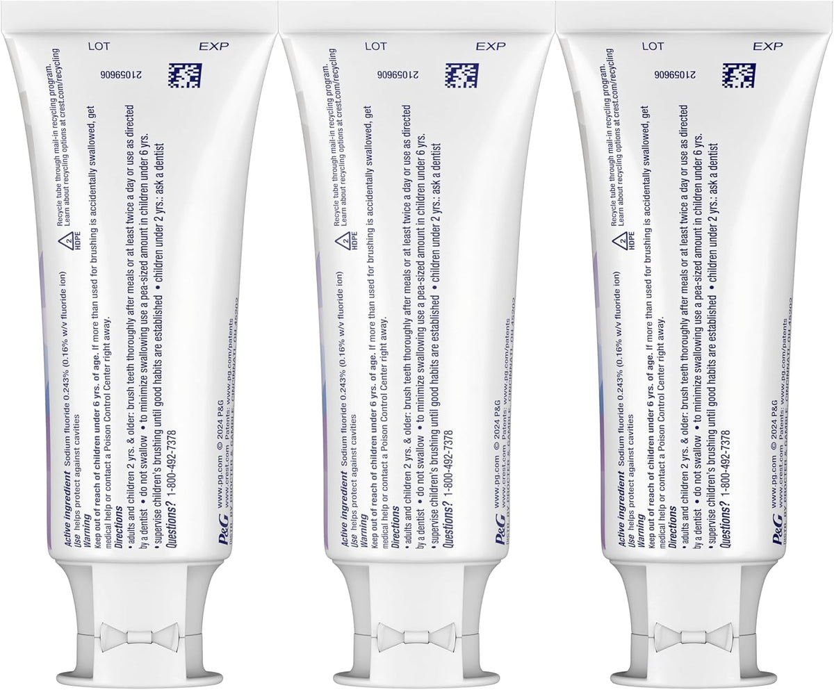Crest 3D White Brilliance Bright Mint Teeth Whitening Toothpaste, 4.3 oz Pack of 3, 100% More Surface Stain Removal, 24 Hour Active Stain Prevention, Whiter Teeth in 3 Days
