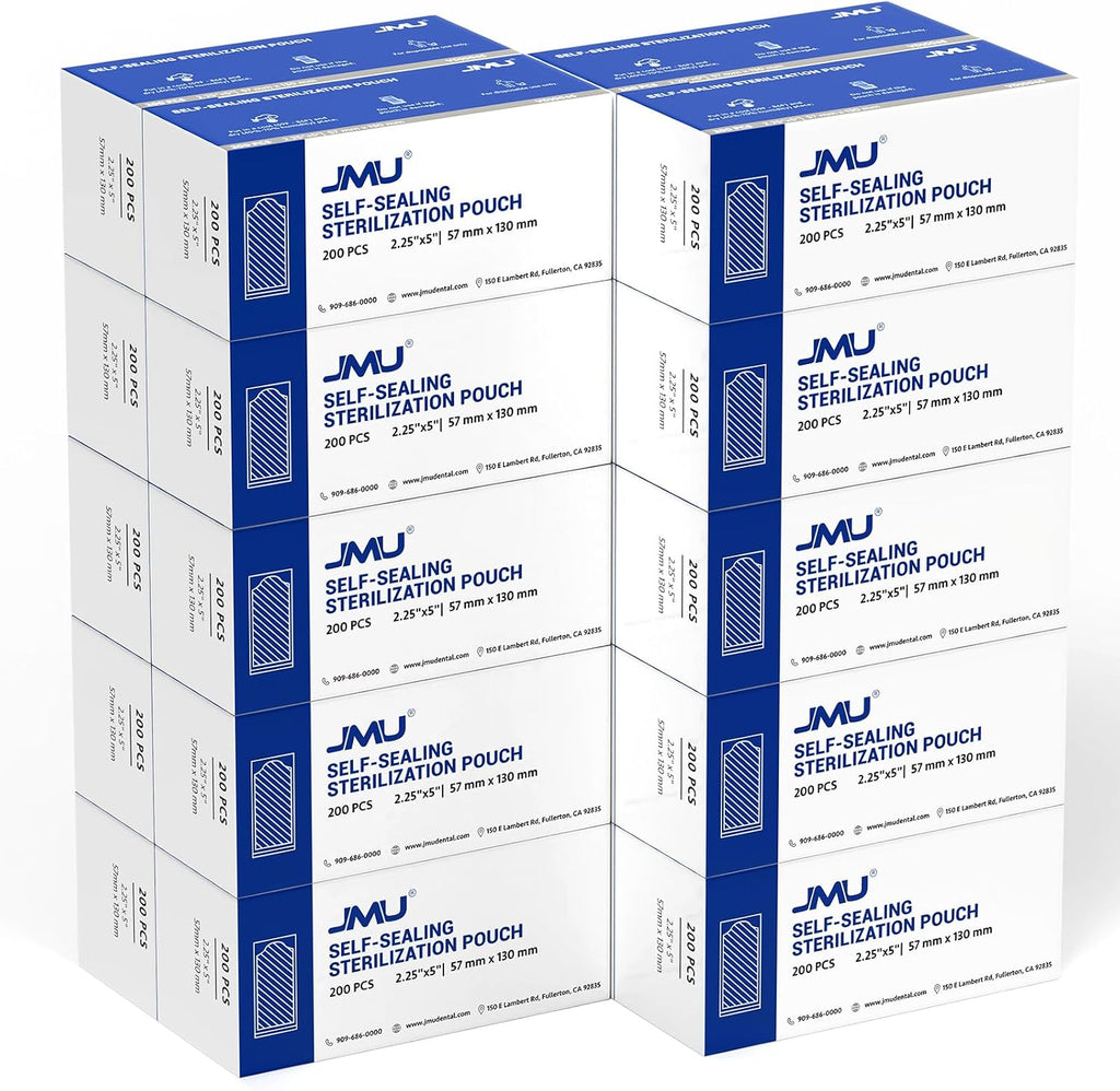 JMU Self Seal Sterilization Pouches 3.5" x 10", Sterilization Bags 200/Box