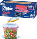 Ziploc Quart Food Storage Bags, 136 Total Bags (34 Count, 4-Pack)