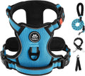 IVY&LANE No Pull Dog Harness for Medium Dogs, Dog Vest Harness with Leash, Safety Belt and Storage Strap, Fully Adjustable Harness, 360° Reflective Strip, Soft Handle (Purple, M)