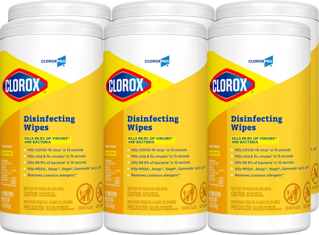 CloroxPro Clorox Disinfecting Wipes, Lemon Fresh, 75 Count (Package May Vary)