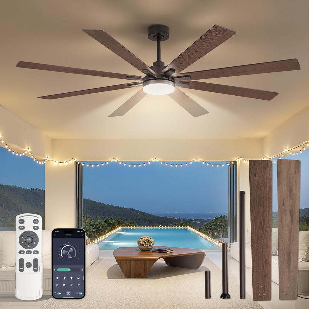 Fanbulous 72 Inch Ceiling Fans with Lights DC Motor, Remote & APP Control