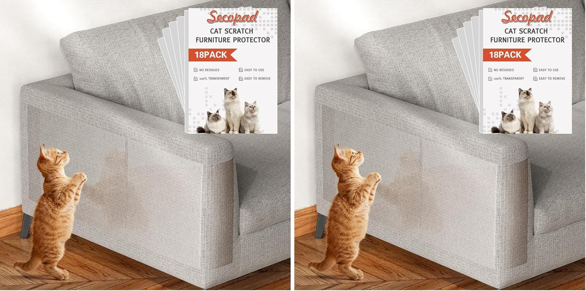Secopad 18 PCS Cat Scratch Furniture Protector, Couch Protector, 17IN