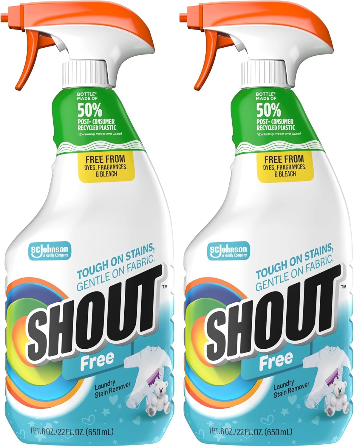 Shout Free Active Enzyme Laundry Stain Remover, Dye & Fragrance Free, 22 oz
