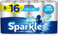 Sparkle Tear-A-Square Paper Towels, 12 Double Rolls - Strong 2-Ply Towels for Kitchen Cleanup and Everyday Messes