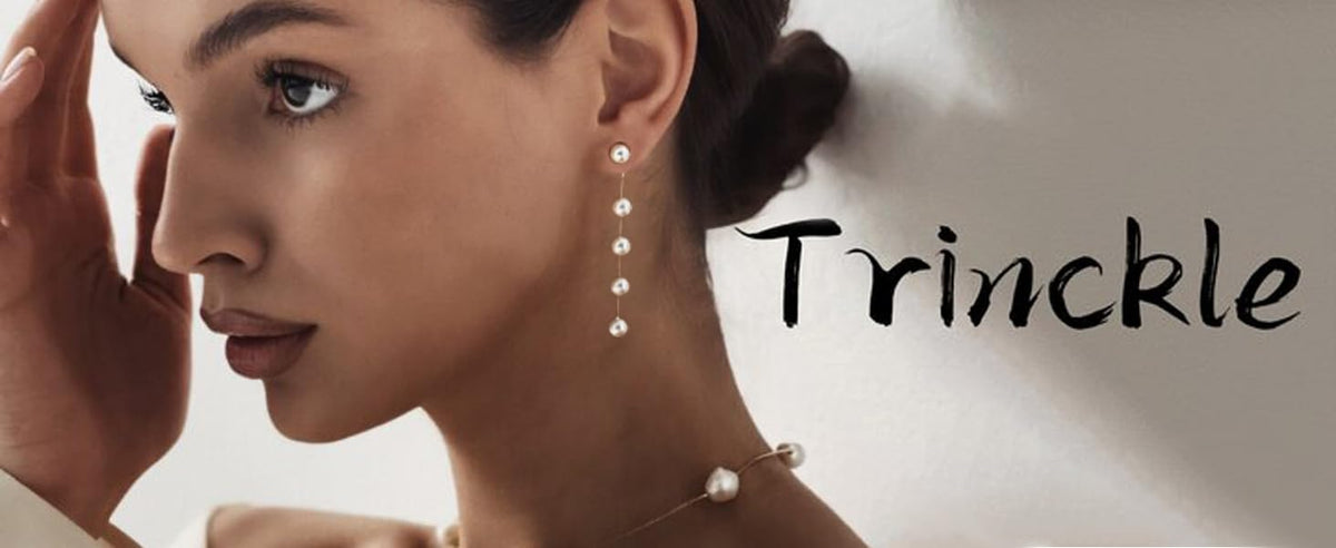Trinckle Pearl Earrings for Women Drop Jewelry Bride Wedding Accessories