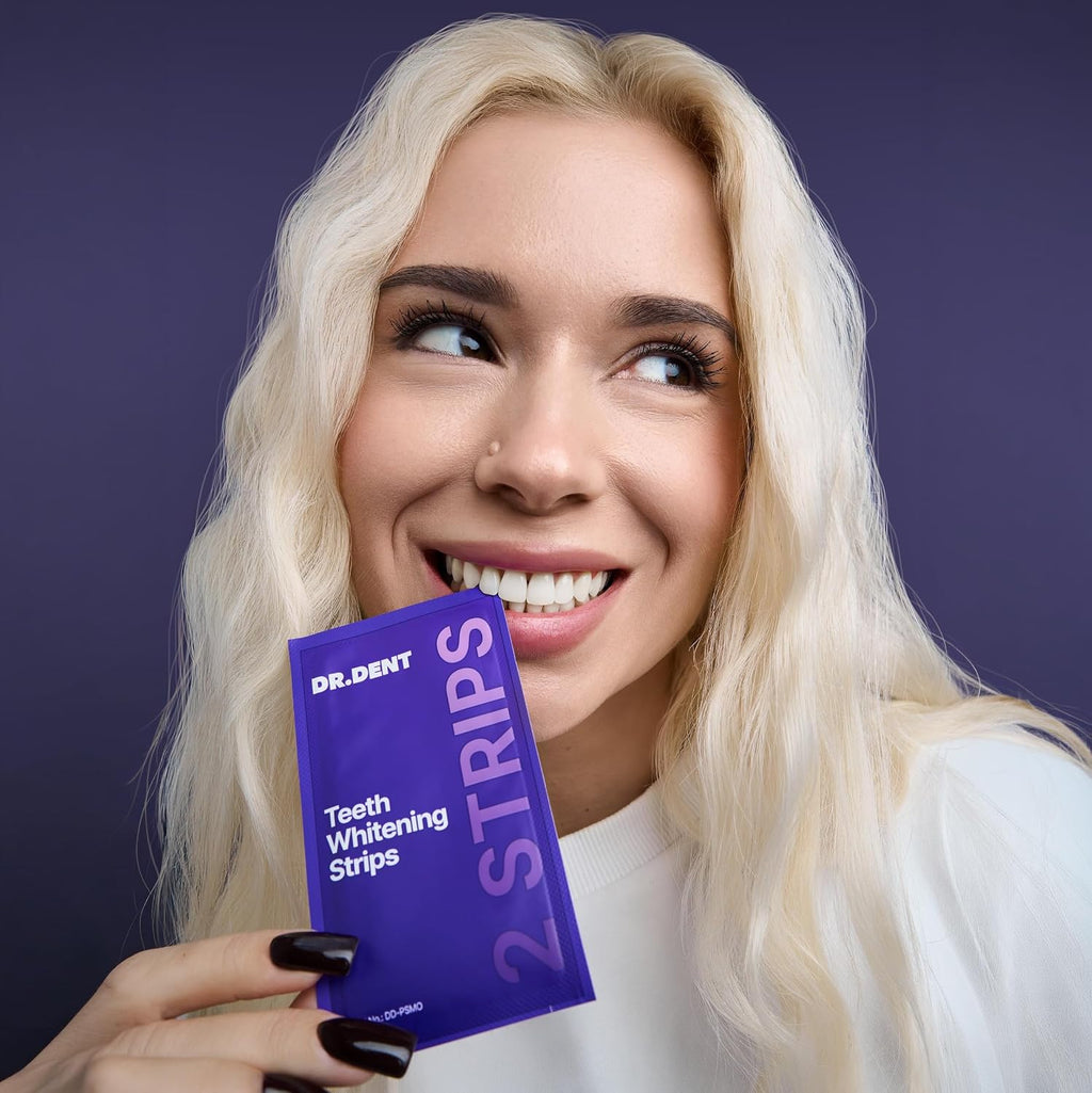 DRDENT Purple Teeth Whitening Strips - Safe for Enamel - Non Sensitive Teeth Whitening - Whitening Without Any Harm