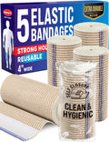 Premium Elastic Bandage Wrap - 6pack (2x2in, 2x3in, 2x4in) - Self-Closing