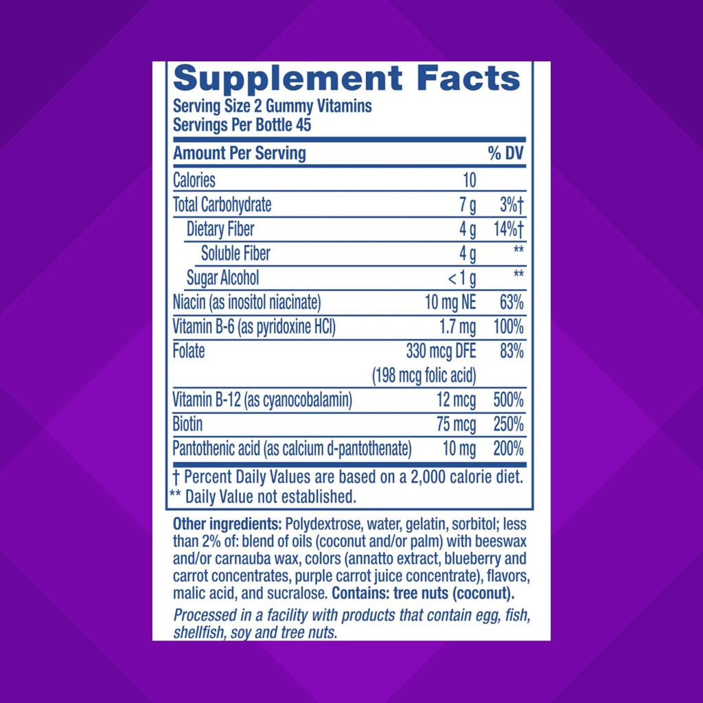 Vitafusion Fiber Well Fit Gummies Sugar Free | 4 g Per 2 Gummies | 90 Count