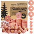 Cedar Blocks for Clothes Storage, 50 Pack, 30 Cedar Rings and 20 Balls