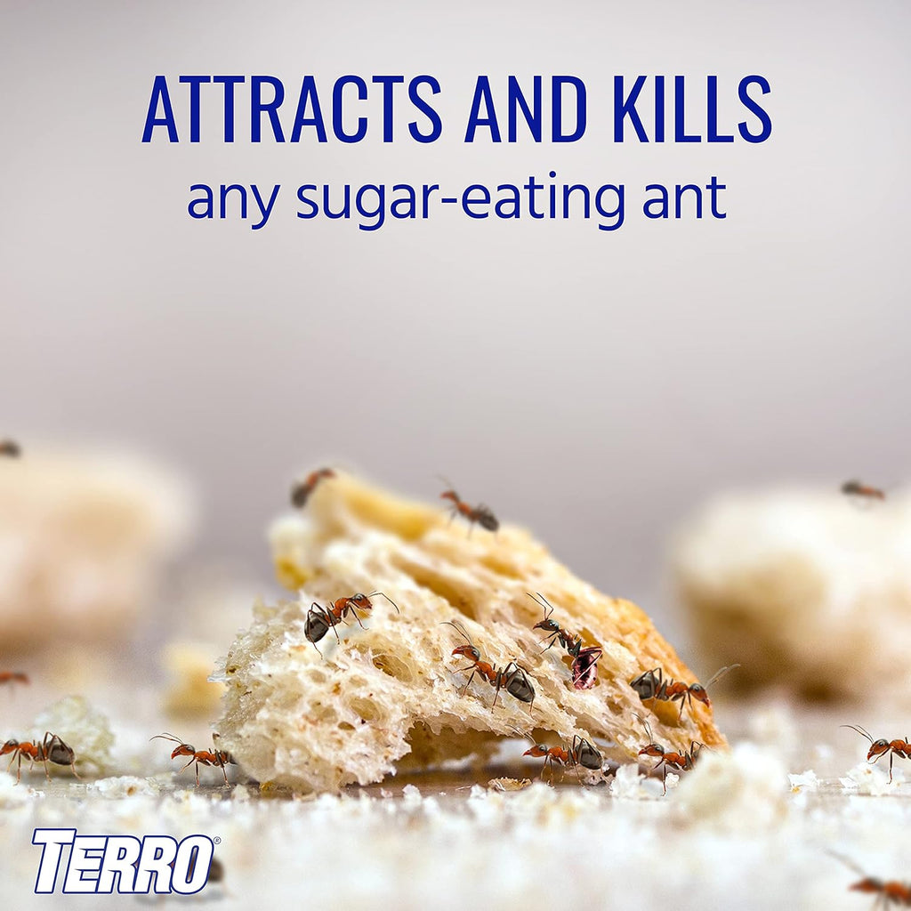 TERRO Liquid Ant Killer 3-Pack Indoor Ant Baits with Borax - Kills Common Household Ants Including Ghost, Sugar, and Black Ants - Fast-Acting Pest Control, T200-3SR