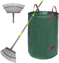 Rake for Leaves Set, Heavy-Duty Garden Rake for Lawns, 73-Inch Adjustable
