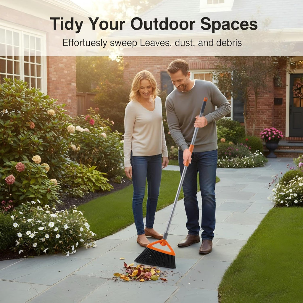 CLEANHOME Outdoor Broom for Sweeping Patio, Garage, Deck, Kitchen