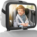 KeaBabies Baby Car Seat Mirror, Wide View, Shatterproof (Matte Black)