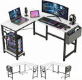 L Shaped Desk, 50 Inch Reversible Computer Desk with CPU Stand