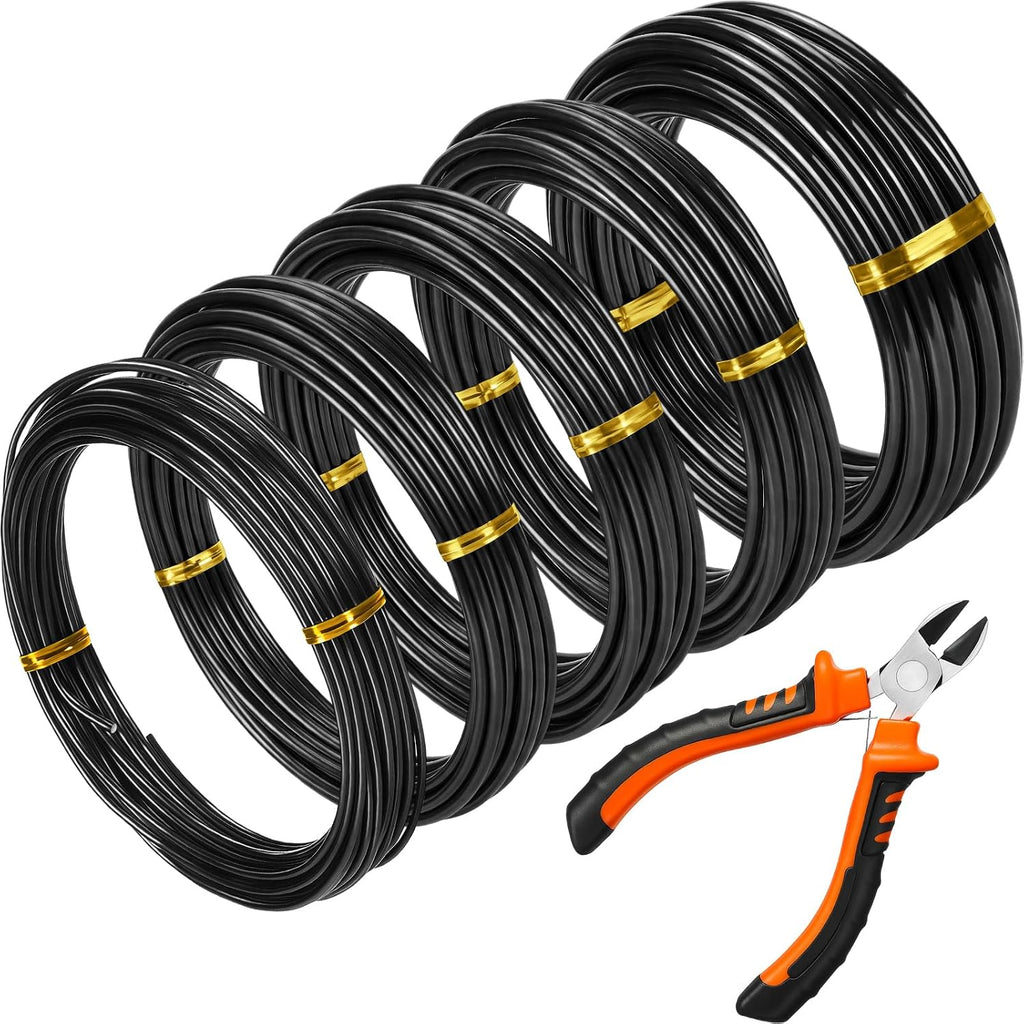Mudder 5 Roll Bonsai Training Wire Aluminum 1/1.5/2.0mm Classic