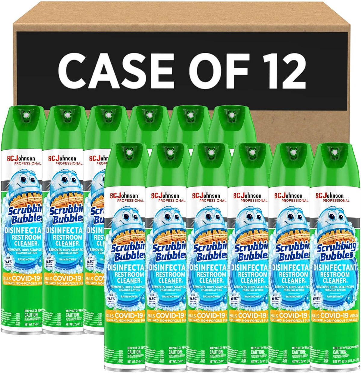 SC Johnson Professional Scrubbing Bubbles Bathroom Disinfectant, 12 Pack