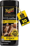 Meguiar's Gold Class Rich Leather Wipes, 30 Wipes