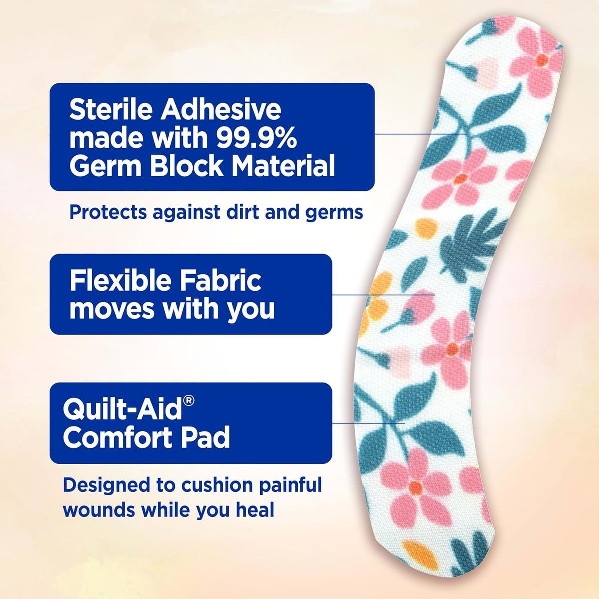 BAND-AID Brand Flexible Fabric Adhesive Bandages, Wildflower Designs, 30 Ct
