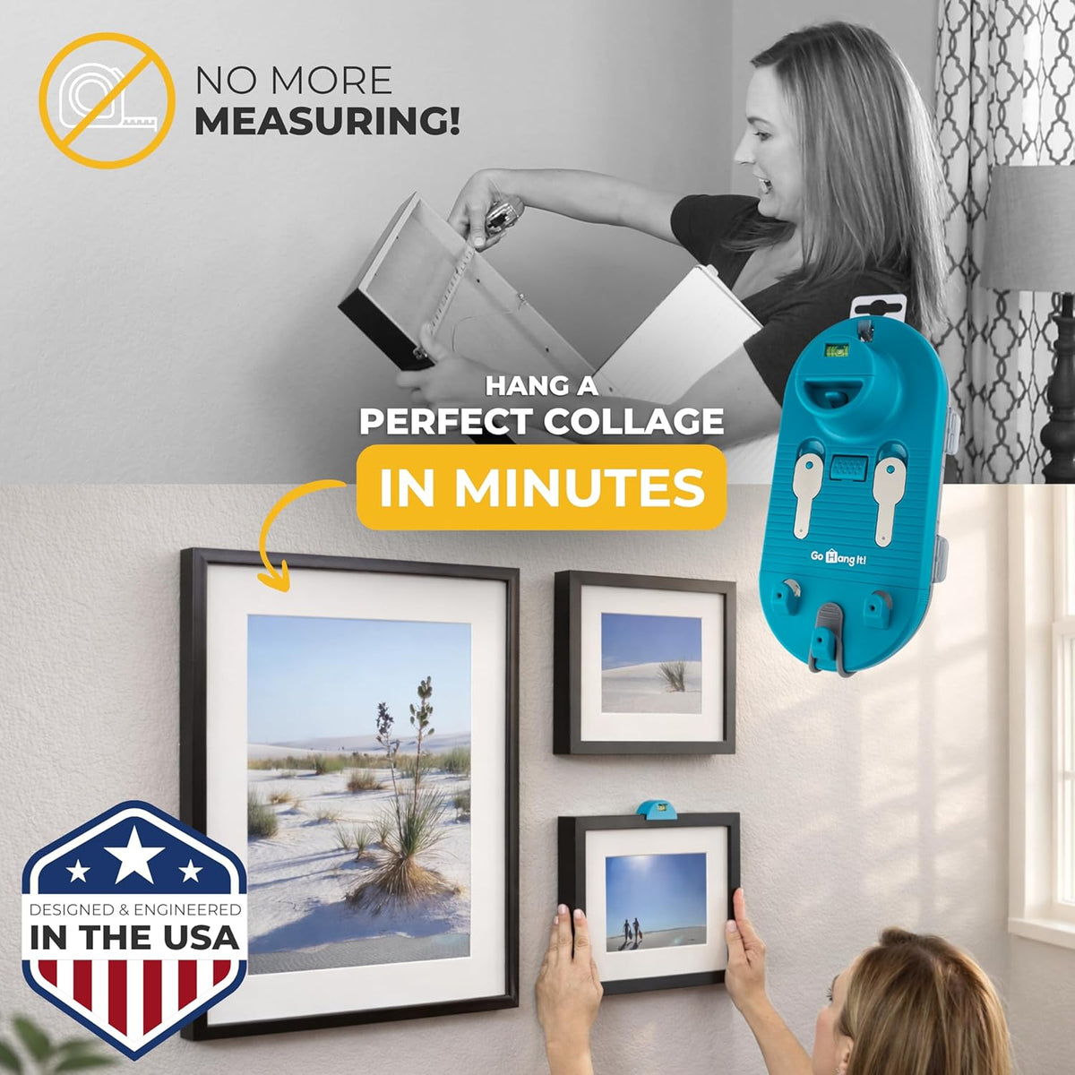 Original Go Hang It!® Pro All-in-One Picture Hanging Kit, Level & Hardware