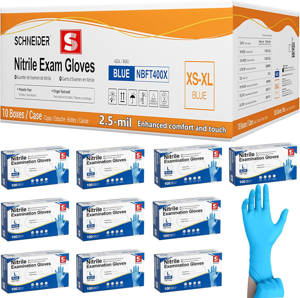 Schneider Medical Exam Glove, Gloves Disposable Latex Free, Powder Free