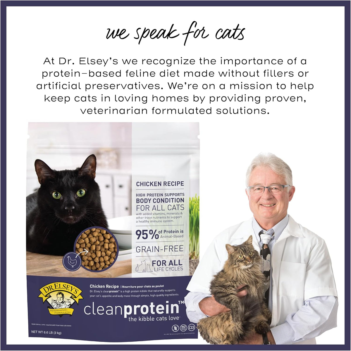 Dr. Elsey's cleanprotein Chicken Cat Kibble 2 lb. Bag