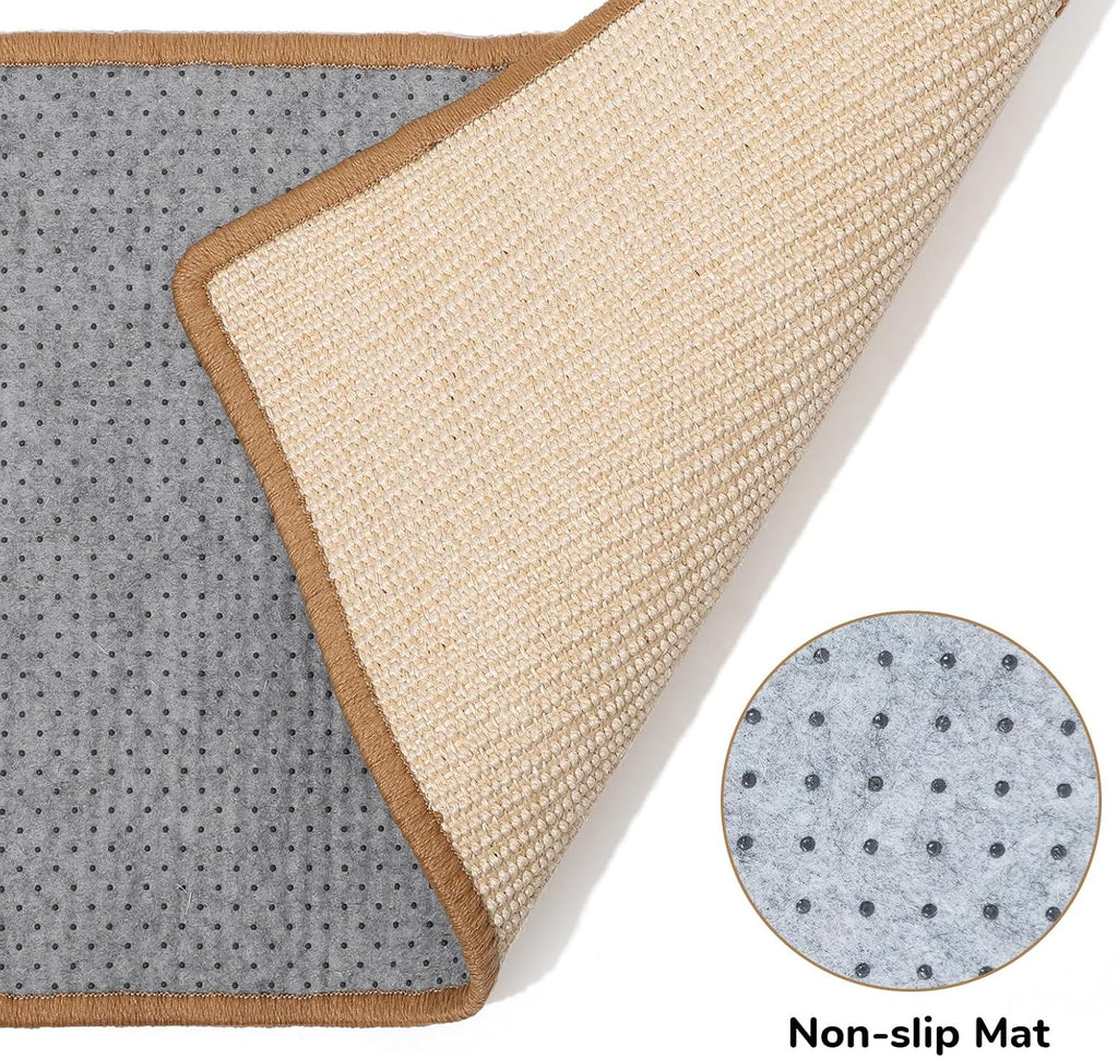 FUKUMARU Cat Scratcher Mat, 23.6 X 15.7 Inch Natural Sisal Cat Scratch Mat