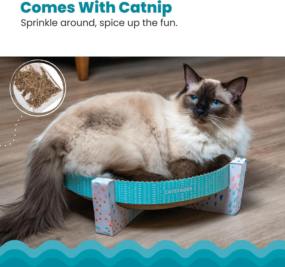 Catstages Scratch, Snuggle & Rest 2-in-1 Cat Scratcher & Lounger, 13.4"