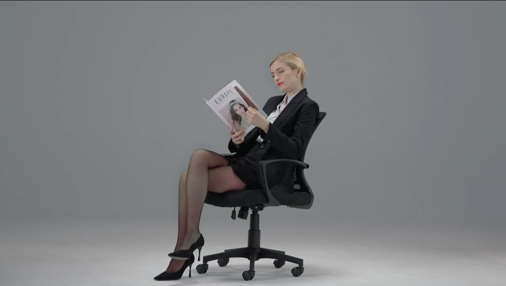 Furmax Office Chair Ergonomic Computer Desk Mesh Chair Mid Back Swivel Lumbar Support with Armrest (1, Black)