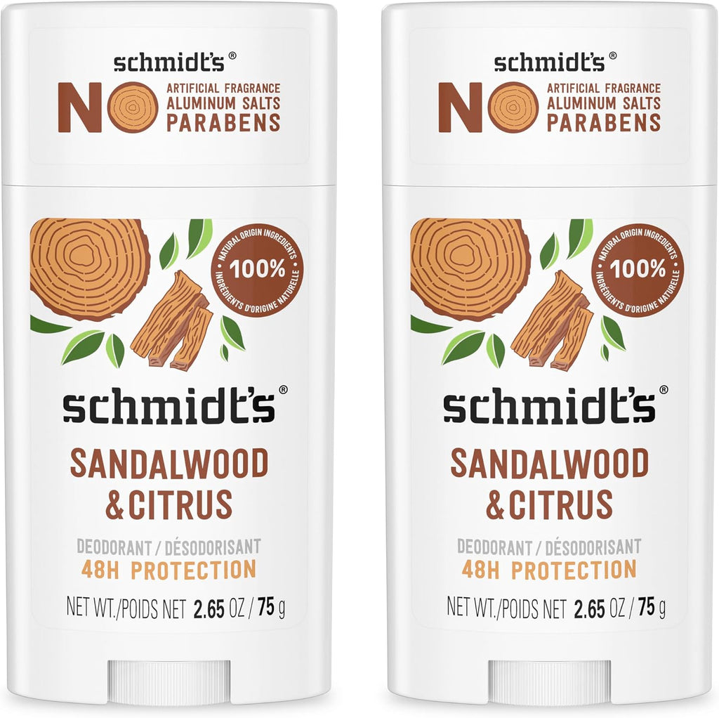 Schmidt's Aluminum Free Natural Deodorant Sandalwood & Citrus 2.65 oz 2 ct