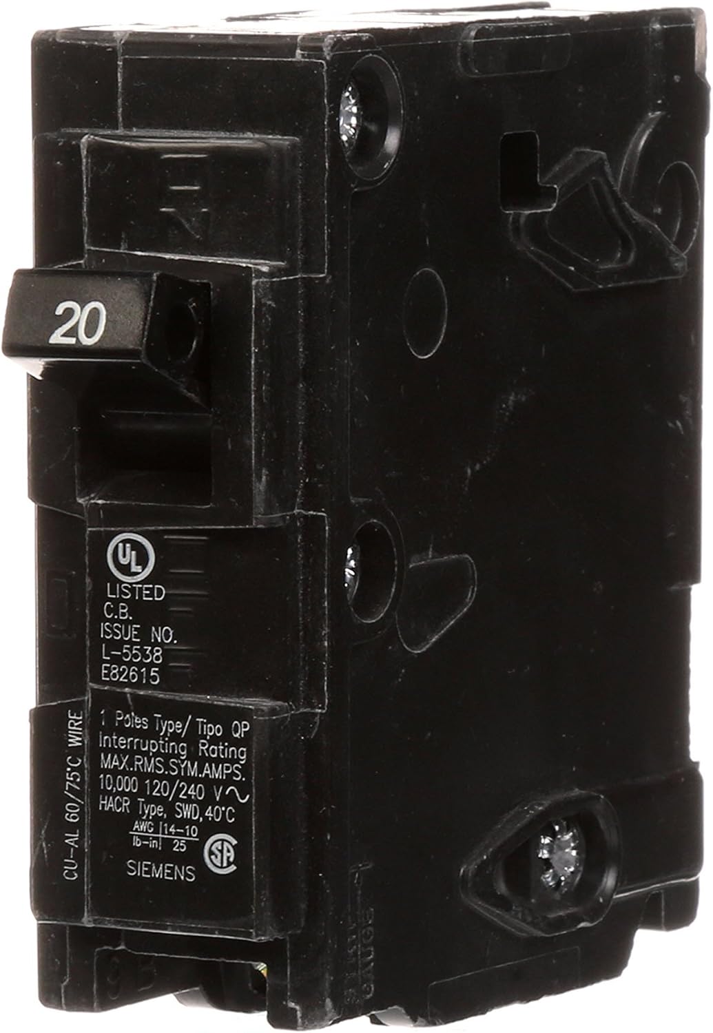 Siemens Q120 20-Amp Single Pole Type QP Circuit Breaker