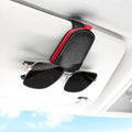 SINGARO 2PCS Sunglasses Holder for Car, Leather Magnetic Buckle Sun Visor Sunglass Clip, Ticket Card Storage Glasses Clip, Car Interior Accessories for Men and Women（Black）
