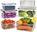 5 PCS Large Fruit storage Containers for Fridge ,Food Storage Containers