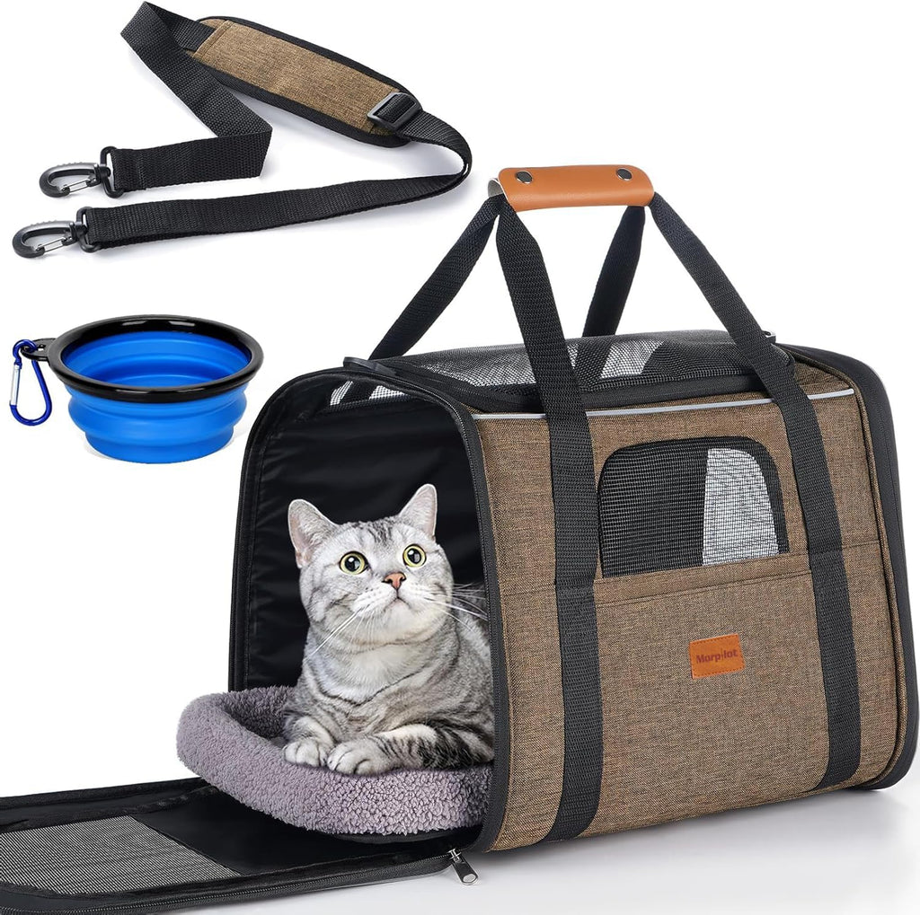 Morpilot Cat Carrier Soft for Large Medium Cats and Puppy up to 20lbs