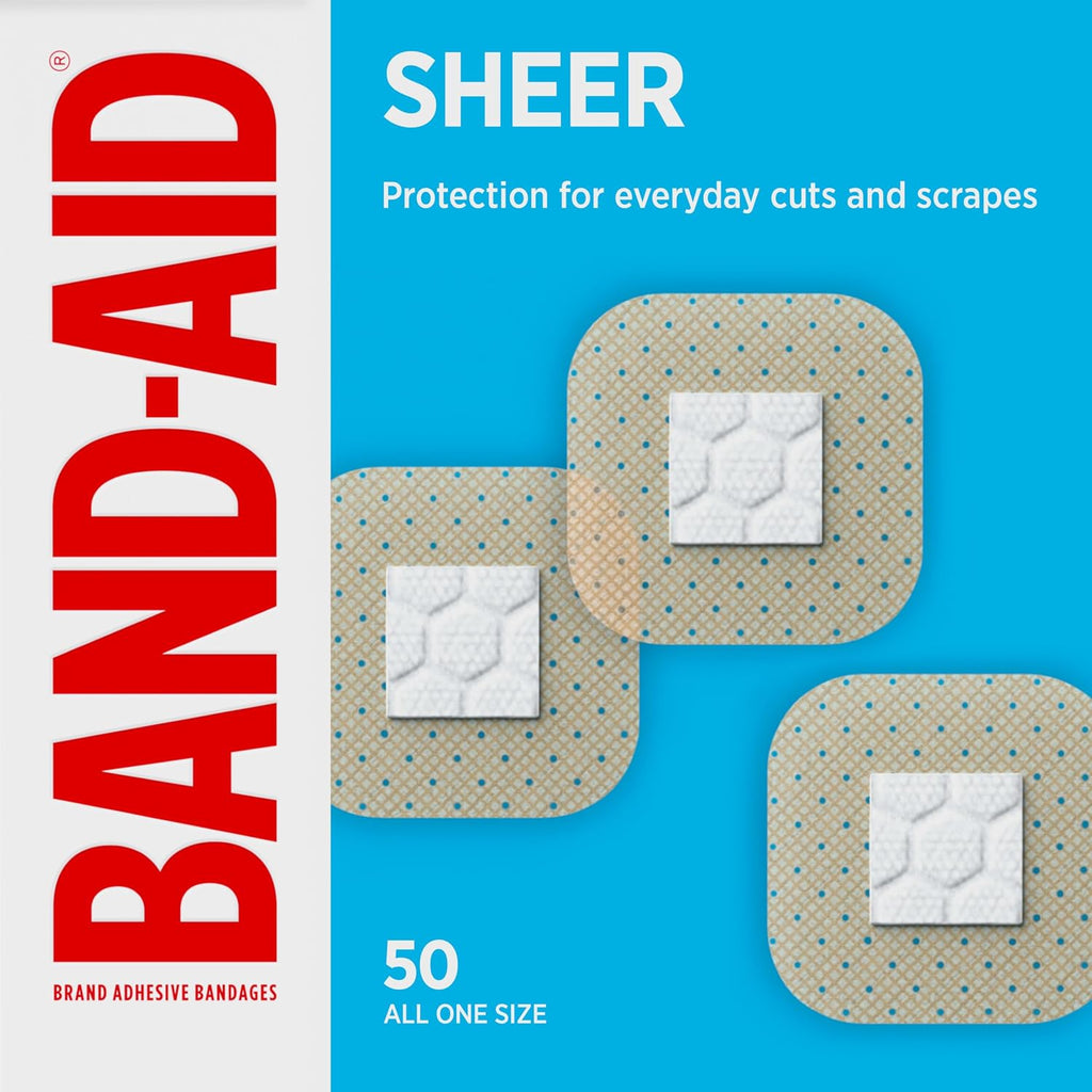 BAND-AID Brand Tru-Stay Sheer Adhesive Bandages, Assorted Sizes, 80 Count