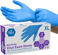 MED PRIDE Nitrile/Vinyl Blend Exam Gloves,Powder-Free,Blue,Large,100-Count