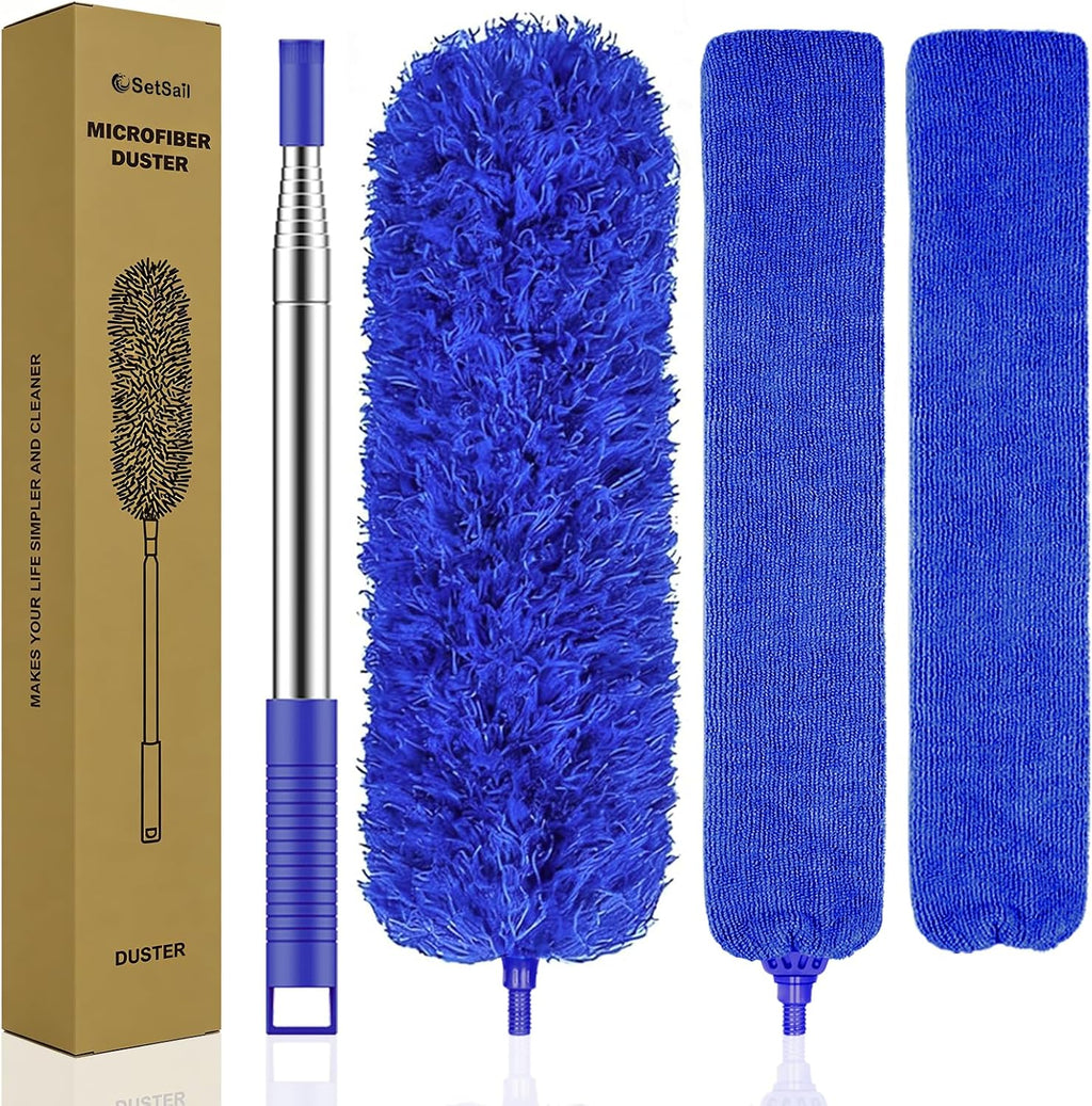 SetSail Extra-Long Dusters with Extension Pole 100-inch for Cleaning, Gray